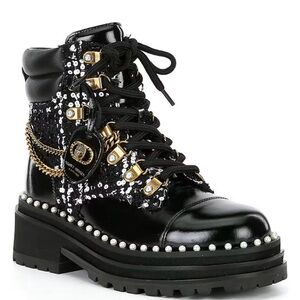 NWT Kurt Geiger studded lug sole booties